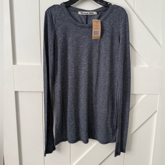 Michael Stars O/S  Grey Brooklyn jersey long sleeve shirt One Size - Picture 1 of 9